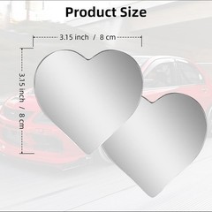 Heart Shaped Blind Spot Mirrors 2 Pack, Large Wide Angle Convex Mirror for Car S