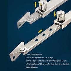 FLEXMAN Window Hinges, Casement Window Stay, Aluminum Alloy External Type 04