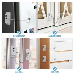 3Pcs Durable Window and Refrigerator Combination Locks for Cabinets Drawers