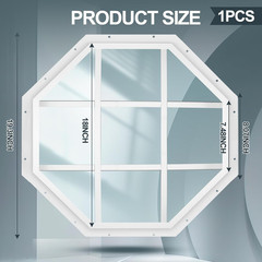 18″ Octagon Shed Window with Grids – White Flush Mount for Barns & Playhouses