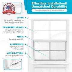 PRO FLEX 2 Pack Shed Window 18″ x 23″ – Ultra Thick White Aluminum Flush Mount w
