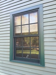 Marvin Vinyl Clad Windows (1) 57×36, (2) 45×36. New in crates. Dark Green