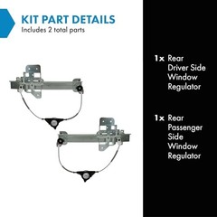 Rear Power Window Regulator Set Compatible with 1995-1997 Lincoln WRA50346