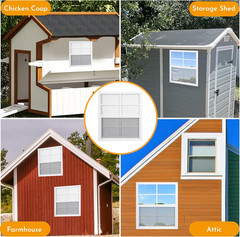 2 Pack Shed Windows, 24” X 27” Household Windows with Tempered Glass and Fiber
