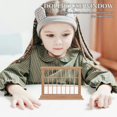 Durable Wooden Mini Window Frame for Dollhouse Interior Accessories and Crafting