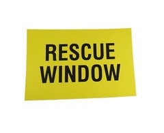 WRS 4in x 6in Rescue Window Label Yellow