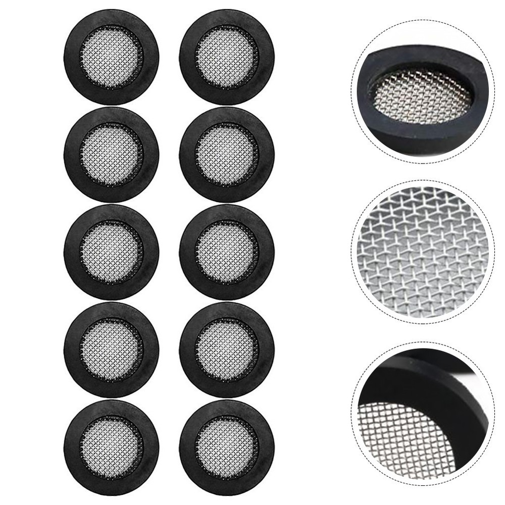 50 Pcs Rubber Hose Washer With Stainless Steel Mesh Filter For Faucet Shower