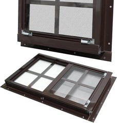 Durable Black Frame Windows 12×18 for Sheds – Tempered Glass & Fiberglass Mesh