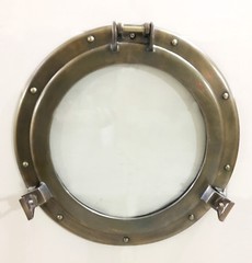 Canal Boat Antique 17″ Porthole-Window Ship Round Glass Wall Decor Porthole