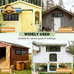 2 Pack Shed Windows, 10″X 18″ Black Sliding Window Suitable for Chicken Coop, Sh