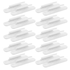 20Pcs Reusable Plastic Cabinet Handles White for Sliding Doors and Drawers