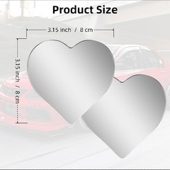 Heart Shaped Blind Spot Mirrors for Cars, Wide Angle Convex Mirror (3.15″×2.95″