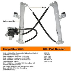 Rear Left Driver Side Power Window Regulator with Motor Rear Left (Driver) Side