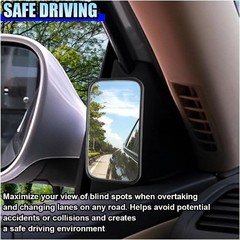 2PCS Rectangular Blind Spot Mirrors, 3.5″ x 2″ 360° Rotatable Adjustable Convex