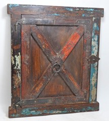 Antique Wooden Wall Décor Window Panel Frame Original Old Hand Crafted