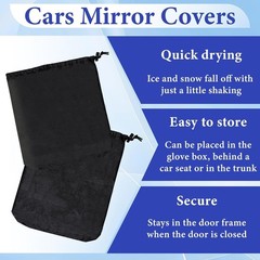 2Pcs Side Mirror Covers, Waterproof Car Side Mirror Protection for Snow, Ice, Bi