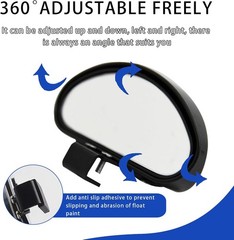 2 PCS Car Blind Spot Mirror, HD Glass Side Rear View Mirrors, Adjustable Angle F
