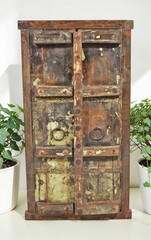 Antique Wooden Wall Décor Tall Window Panel Frame Original Old Hand Crafted