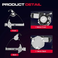 Rear Driver Side Power Window Regulator with Motor (2 Pins) Fit for 2006-2013