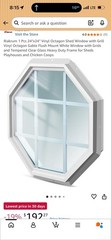 Riakrum 24×24 Octagon Vinyl/PVC Window White Double Pane Insulated GBG Grids