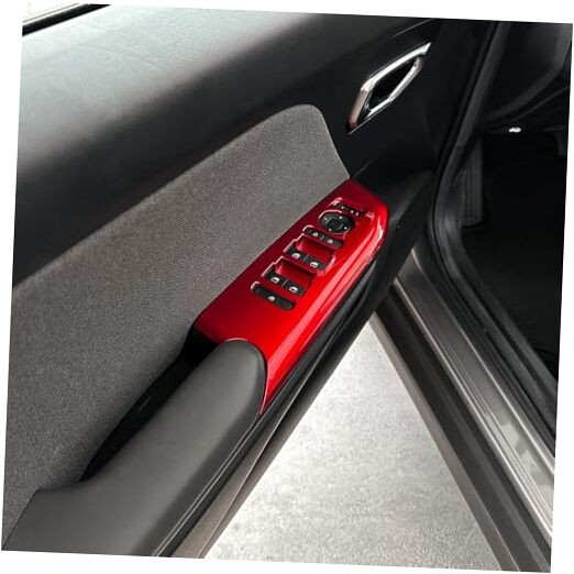 ABS Door Window Switch Panel Cover – Compatible with kia k4 2024-2026 red