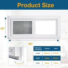 NeatiEase 36″x24″ Basement Window White