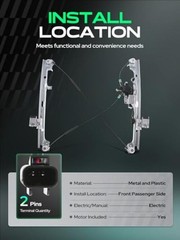 Power Window Regulator with 2-Pin Motor Assembly Front Passenger Side