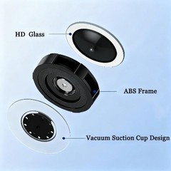 HD Glass Convex Blindspot Mirror with Vacuum Suction Cup, Side Mirror Blindspot