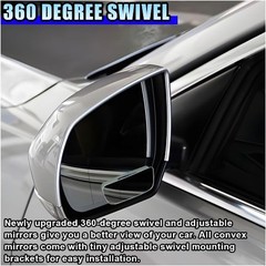 2PCS Rectangle Blind Spot Mirror for Car, Adjustable Wide Ang Model: Frameless