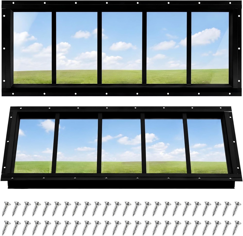 10×35″ Shed Window Transom Tempered Glass Basement
