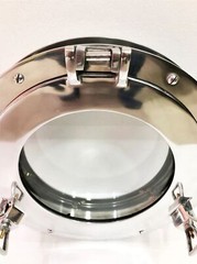 15″ Canal Boat Porthole Window Silver Nickel Door Window Glass Porthole