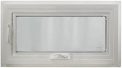 Crank Out Windows 42″ x 16″ White Vinyl Tempered Glass Low-E Awning Window