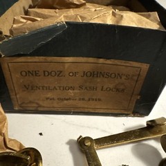Vintage Window Ventilation Sash Lock 9 New Old Stk 3Open Johnson’s Pat1919 Brass