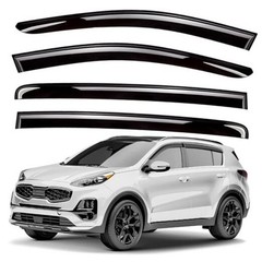 Window Deflectors Smoke Tinted Tape-On Side Window Vent For Sportage 17-22