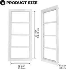 Shed Windows 2 Pack, Fixed Transom Windows 10″ x 23″ with Tempered Glass, Gar…