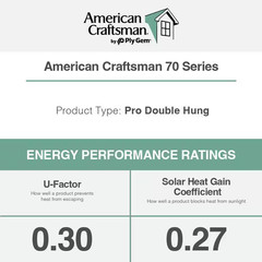 27.75 In. X 45.25 In. 70 Pro Series White Double Hung Low-E Argon Glass Vinyl Re