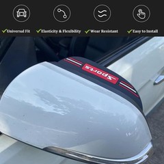 Rearview Mirror Rain Visor Guard Film for Most Sedan, Truck Color: Black-Sport