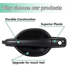 Outside Door Handle Black Textured Compatible with 2004-2011 Front Left