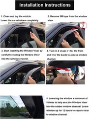 in-Channel Window Deflectors for Ford F-150 2009-2014 SuperCrew Cab, Dark Smo…