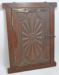 Antique Wooden Wall Décor Window Panel With Frame Original Old Hand Carved