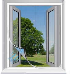 Adjustable DIY Magnetic Window Screen Mesh White Frame Max 4 SIZE Fits all