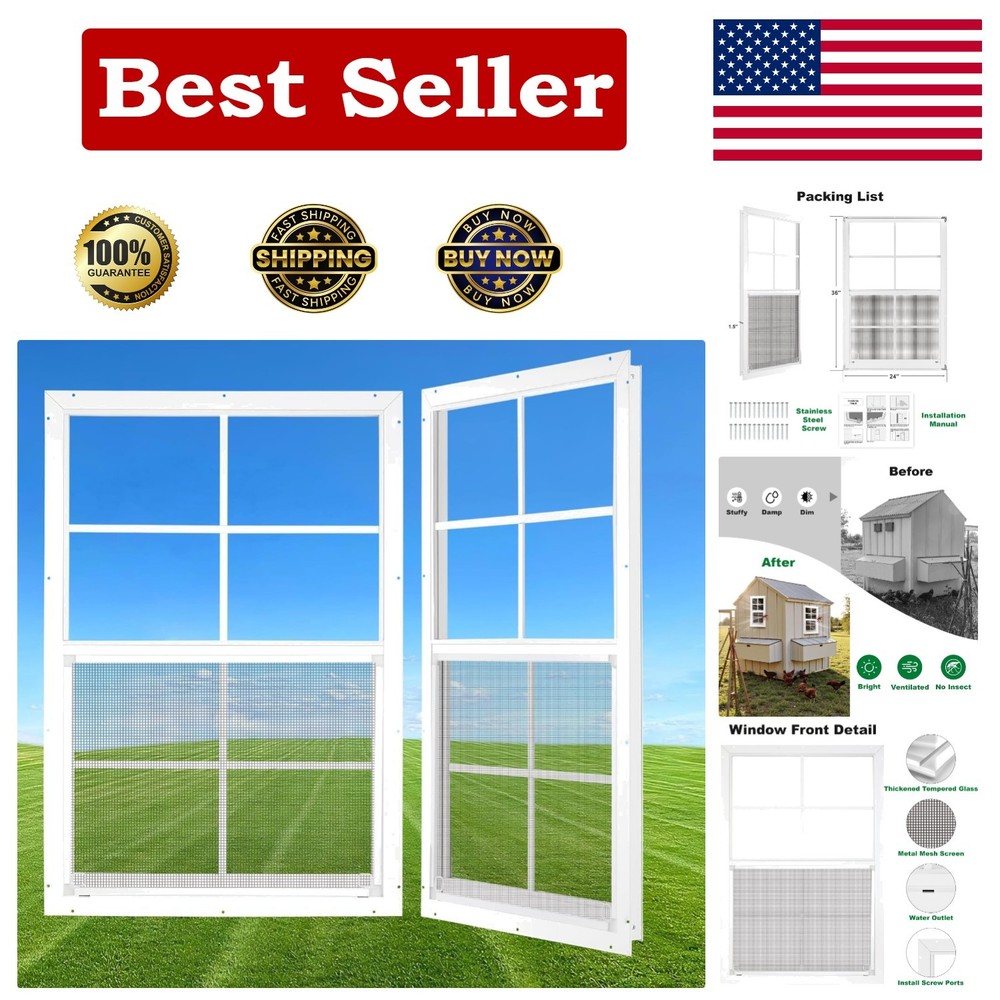 Multi-Functional 24″ x 36″ Shed Windows – Easy DIY Installation & Strong Design