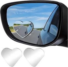 Heart-Shaped Frameless Blind Spot Mirrors for Cars, Universal Wide Size: Heart