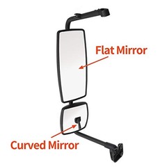 Door Mirror with Arm Black Fit for International 4300 4400 7400 7600 left side