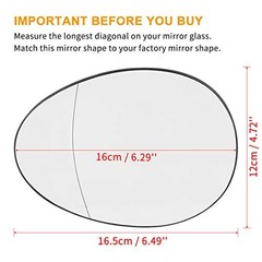 Mirror Glass Heated with Backing Plate Driver Side Left Side Rear View Mirror