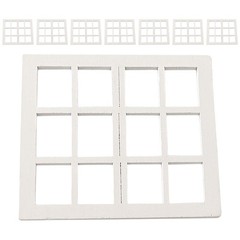 8Pcs Mini DIY Wooden Window Frames Reusable White Doll Craft Accessories