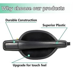 Outside Door Handle Black Textured Compatible with Mitsubishi Rear Left