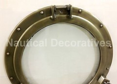 20″ Aluminum Porthole Antique Finish~Porthole Glass Ship Window Home Decor