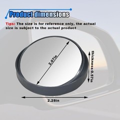 4PCS Blind Spot Mirrors, 2″ Round 360° Wide Angle Convex Rear Vie Color: Black