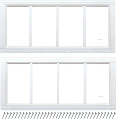 Shed Window 12″X24″ 2 Pack Transom Window Fixed Design with Tempered Glass, Perf